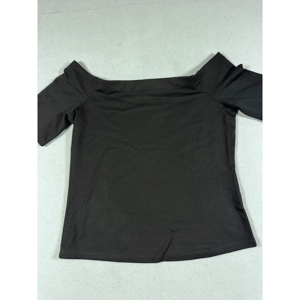 HM Women Black Off The Shoulder Short Sleeve Jersey Top Size M NEW